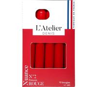 L'ATELIER DENIS-Bougie de ménage 17 cm rouge L’Atelier de Denis - Le pack de 4