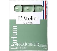 L'ATELIER DENIS-Bougies chauffe-plats vert parfum fraîcheur de basilic L’Atelier de Denis - L’étui de 24