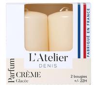 L'ATELIER DENIS-Bougies cylindriques ivoire parfum crème glacée L’Atelier de Denis - L’étui de 2