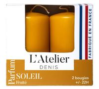 L'ATELIER DENIS-Bougies cylindriques ocre parfum soleil fruité L’Atelier de Denis - L’étui de 2