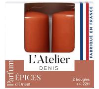 L'ATELIER DENIS-Bougies cylindriques Terracotta parfum épices L’Atelier de Denis - L’étui de 2