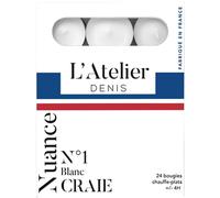L'ATELIER DENIS-Pack de bougies chauffe plats blanc craie L’Atelier de Denis - 24 pièces