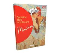 L'atelier des couleurs - Mucha - 20 cartes à colorier - Collectif - Palette - Livre-jeu