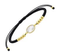 L'Atelier d'Eva Bracelet Cristal de Roche Femme Ajustable - Bracelet Pierre Naturelle en Nylon, Cordon Réglable, Bijou Fin Élégant et Discret, Idée Cadeau Femme