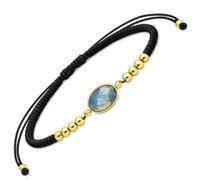 L'Atelier d'Eva Bracelet Labradorite Femme Ajustable - Bracelet Pierre Naturelle en Nylon, Cordon Réglable, Bijou Fin Élégant et Discret, Idée Cadeau Femme