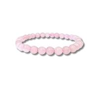 L'Atelier d'Eva Bracelet Quartz Rose Femme - Pierre Naturelle de Lithothérapie - Perles Rondes 6 mm, Diamètre 18 cm
