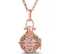 L'Atelier d'Eva Collier pendentif Bijou Grossesse Bola Carillon Chaîne 110 cm ajustable (Bola doré rose)