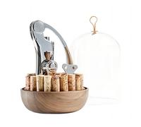 L'atelier Du Vin Oeno Motion Groom Tire-bouchon et cloche en liège - Centre de table en bois de noyer pour dégustation de vin, coffret cadeau de luxe pour mariage, décapsuleur fabriqué en France