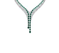 LATELITA Collier plastron Baronne Argent émeraude