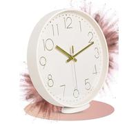 LATENO - Horloge Murale Sans Bruit de Tic-Tac - Analogique 30 cm à Suspendre et à Poser - Grande, Silencieuse, Moderne pour Salon - Beige