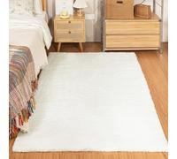 Latepis Tapis 120x180 cm Blanc Moelleux Doux Salon Chambre Lavable Tapis Rectangulaire Antidérapant
