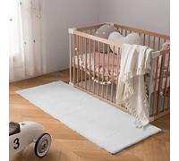 Latepis Tapis Chambre Descente de Lit Gris 60x180 cm Moelleux Doux Tapis Fausse Fourrure Salon Lavable Poil Ras Rectangulaire