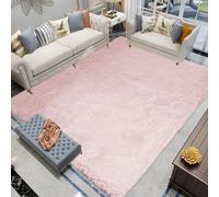 Latepis Tapis Doux Rose 180x270 cm Moelleux Salon Fausse Fourrure Chambre Grand Tapis Descente de Lit Lavable Poil Ras Rectangulaire