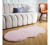 Latepis Tapis Rose Doux Fausse Fourrure 60x120 cm Descente de Lit Chambre Tapis Salon Moelleux Lavable Poil Ras