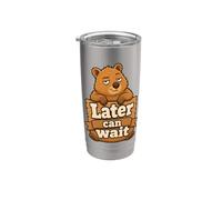 Later Can Wait Quokka Humour Gobelet isotherme en acier inoxydable double paroi