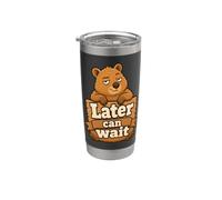 Later Can Wait Quokka Humour Gobelet isotherme en acier inoxydable double paroi