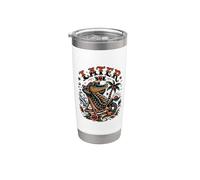 Later Gator Fun Tattoo Style Alligator Lover Summer Beach Gobelet isotherme en acier inoxydable double paroi