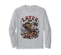 Later Gator Fun Tattoo Style Alligator Lover Summer Beach Manche Longue