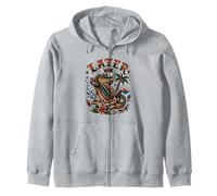 Later Gator Fun Tattoo Style Alligator Lover Summer Beach Sweat à Capuche