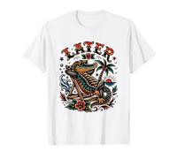 Later Gator Fun Tattoo Style Alligator Lover Summer Beach T-Shirt