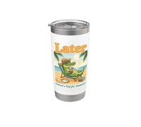 Later School's Out for Summer Alligator Fin d'année scolaire Gobelet isotherme en acier inoxydable double paroi