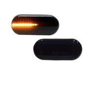 Latéral Clignotant Lampe 2 Pièces pour C-Max pour Fiesta pour Focus pour Fusion pour Galaxy LED Marqueur Latéral Dynamique Clignotant Séquentiel(Smoke Dynamic)