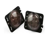 Latérale Dynamique Pour Jeep Pour Wrangler JK Pour 2007-2011 2012 2013 2014 2015 2016 2017 Ensemble Clignotant Avant LED Avec Lentille Fumée Halo Blanc Latéral Clignotant Lampe (Size : Smoke A)