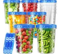 LATERN 10 Pièces Récipients Alimentaires en Plastique avec Couvercles, 960ml /32oz Bols Réutilisables Étanches Bocaux de Conservation Empilables, Compatibles Lave-Vaisselle, Micro-Ondes et Congélateur
