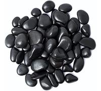 LATERN 1KG Galets Naturels, Pierres de Rivière Polies Noires Galets Décoratifs Roches de Rivière pour Plantes de Bambou, Aquarium, Remplisseurs de Vase, Jardin Féerique, Décor D'aquarium