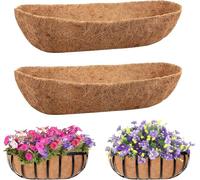 LATERN 2 Pièces Bac Doublures en Fibre de Coco, 75CM Doublure 100% Naturelle Fibre de Coco Tapis Épais Préformé pour 60CM Bac Panier à Plantes Clôture Fenêtre Jardinière Jardin Animaux Tapis