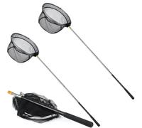 LATERN 2 Pièces Filet à Papillon Filet D'atterrissage de Pêche, 170cm Filet à Papillons Télescopique Filet de Pêche D'Étang Filet à Feuilles de Piscine - Extensible de 66 à 172cm