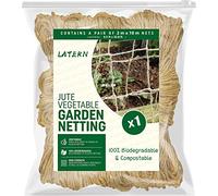 LATERN 2M x 10M Filet de Jute pour Soutien des Plantes, 100% Écologique Biodégradable et Compostable Filet de Ficelle de Treillis de Jute pour Jardin Légume Grimpant Tomates Haricots Verts Pois