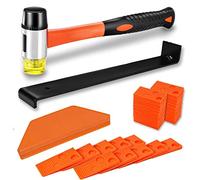 LATERN 43 Pièces Plancher Laminé Kit, 26CM Maillet en Caoutchouc Double Face avec Bloc de Frappe Robuste, Barre de Traction en Acier Robuste, 40pcs Sol Espaceurs -pour Parquet Stratifié L'installation