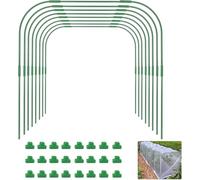 LATERN 6 Pièces 80CM x 60CM Arceau pour Serre Tunnel, Réglable Jardin Plantes Culture Tunnel Cadre, 24 Tuyaux De Cerceau avec 18 Connexion Tubes, 18 Colliers - pour Film Plastique Filet Anti-Oiseaux