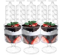 LATERN 80 Pièces Coupes à Dessert en Plastique, 60ml Rondes Coupe Apéritif Parfait Clair Bol de Service Réutilisable pour Fête de Mousse Pouding (8,5 x 5cm)