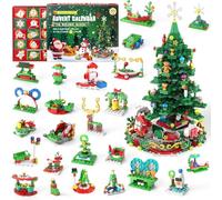 LATERN Calendrier de L'avent de Noël 2025, 24 Jours Calendrier de Compte à Rebours de Noël avec 701 Pièces 24 En 1 Grand Sapin de Noël Construction Jouets pour Enfants Noël Cadeaux Fêtes Décoration