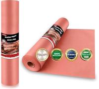 LATERN Rouleau de Papier de Boucherie, 30CM x 18M Qualité Alimentaire Papier Kraft Non Blanchi Non Ciré Non Couché Rose Boucher Papier pour Fumoir, Barbecue, Grille, Fumage, Cuisson de Viande Juteuse