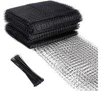 LATERN Toute Épreuve Filet Anti-Oiseaux, 2.1m x 15.3m Filet de Protection Anti-Oiseaux en Plastique Maille de Plantes de Jardin Filet D'arbres Fruitiers - avec 20 Attaches de Câble (Noir)
