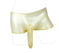 Latex Boxers Homme Transparent Latex Caleçons Shorts en Latex Latex Slips sous-vêtement en Latex pour Homme (L)