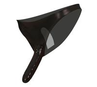 LATEX - culotte avec godemiché intérieur et extérieur - noir - taille S-L