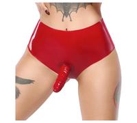 LATEX - Culotte rouge avec dildo réaliste
