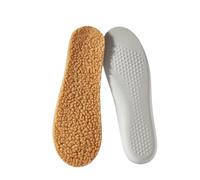 Latex Insole Winter Warm Cotton Super Soft Long Station Anti Pain Sweat Absorption Deodorizing Lamb Wool Plus Velvet Thickening(Brown,37-38)