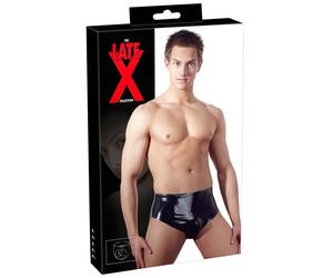 LATEX - slip homme avec plug anal conique intégré - noir - XL
