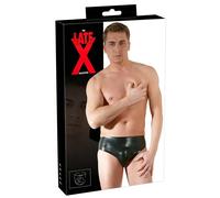 LATEX - slip homme gode anal intégré pénis interne - noir - L