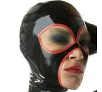 Latex Tête Couverture Fermeture éclair Ouverte pour Unisexe Faite Main