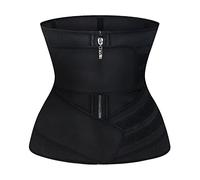 Latex Waist Trainer Corset Slimming Belly Belt Tummy Trimmer Shaper Women Control Sheath Girdle Strap Black Hooks