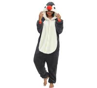 LATH.PIN Adulte Kigurumi Pyjama Unisexe Anime Animal Costume Cosplay Déguisement Combinaison Onesies Ensembles de Pyjama Panda Vêtements de Nuit Sleepwear (Peluche Manchot,M)