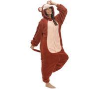 LATH.PIN Adulte Kigurumi Pyjama Unisexe Anime Animal Costume Cosplay Déguisement Combinaison Onesies Ensembles de Pyjama Panda Vêtements de Nuit Sleepwear (Singe,XXL)