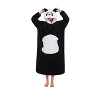 LATH.PIN Flannel Hoodie Couverture Panda Chaude Adulte Unisexe Sweatshirt Sweat à Capuche Surdimensionnée Automne Hiver Garder au Chaud Couverture TV
