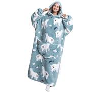 LATH.PIN Hoodie Sweat à Capuche Surdimensionnée Unisexe Adulte Couverture à Capuche Animal Motif Sweatshirt Large Microfibre Couverture TV Mignon Douce Epaisse Chaud avec Grande Poche